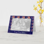 カードテンプレート – 米国縁ど国旗 カード (黄色い花)