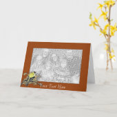 カードテンプレート- Goldfinchのボーダー カード (黄色い花)