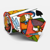 カードデザインの人のネクタイを遊ぶスペードのジャック ネクタイ (ロール)