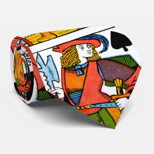 カードデザインの人のネクタイを遊ぶスペードのジャック ネクタイ (ロール)