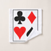 カードデザイン 四角 壁掛け時計 ポケットウォッチ コーヒー バスタオルセット (ウォッシュタオル)