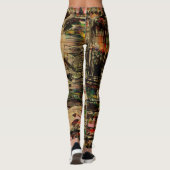 カードデジタル芸術を遊ぶ抽象的なヴィンテージ レギンス (裏面)