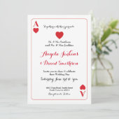 カードパーティーの招待を遊ぶハートの結婚式のエース 招待状 (スタンド正面)