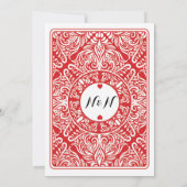 カードパーティーの招待を遊ぶハートの結婚式のエース 招待状 (裏面)