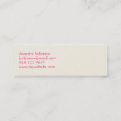 カードピンクのオレンジ叫び声の顔文字のテキストメッセージをもてあそんで下さい スキニー名刺 (裏面)