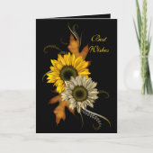 カードブラックサンフラワー最高のフローラウィッシュ誕生日 カード (正面)