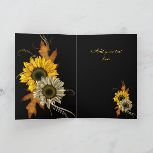 カードブラックサンフラワー最高のフローラウィッシュ誕生日 カード (内部)