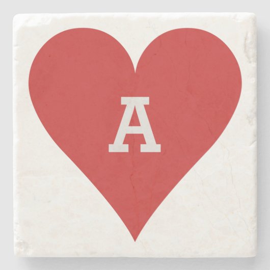カードプレーヤーのカスタムなモノグラムのコースター-ハート ストーンコースター (正面)