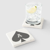 カードプレーヤーのカスタムなモノグラムのコースター-踏鋤 ストーンコースター (横)