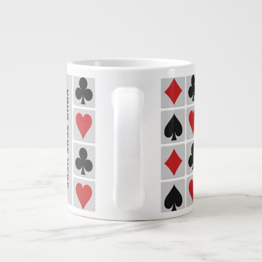 カードプレーヤーのカスタムマグ ジャンボコーヒーマグカップ (裏面)
