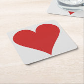 カードプレーヤーのコースター-ハート スクエアペーパーコースター (アングル)