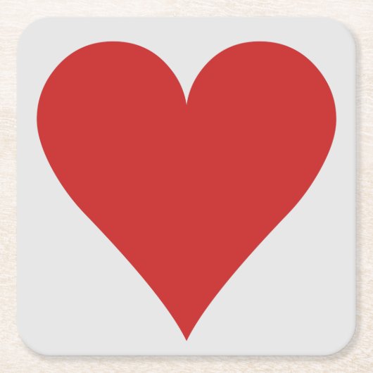 カードプレーヤーのコースター-ハート スクエアペーパーコースター (正面)