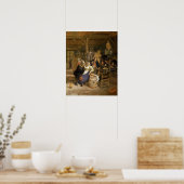 カードプレーヤーを持つ居酒屋インテリア ポスター (キッチン)