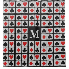 カードプレーヤーカスタムモノグラムシャワーカーテン シャワーカーテン