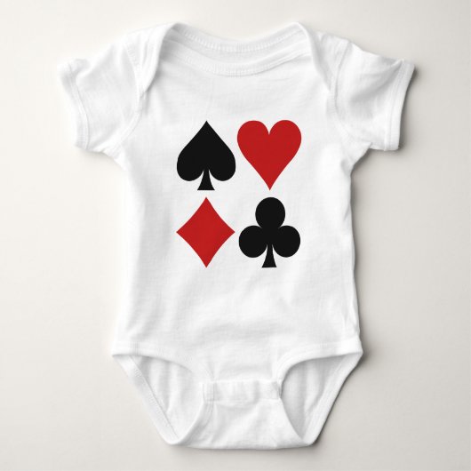 カードプレーヤーシャツとジャケット ベビーボディスーツ (正面)