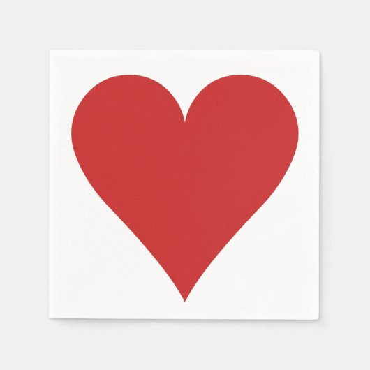 カードプレーヤー紙ナプキン – ハート スタンダードカクテルナプキン (正面)
