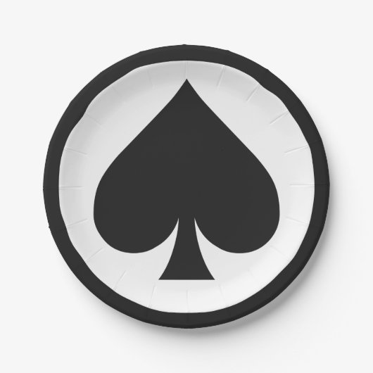 カードプレーヤー紙プレート – スペード ペーパープレート (正面)