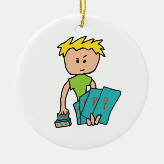 カードプレーヤー セラミックオーナメント (正面)