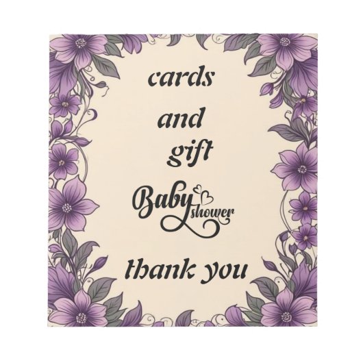 カードベビーシャワー ノートパッド (正面)