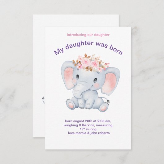 カードマイビューティフルドーター誕生日 エンクロージャーカード (正面/裏面)