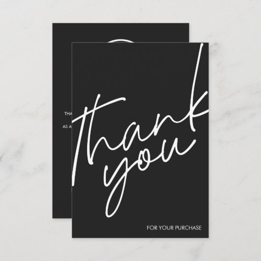カードミニマルスモールビジネスサンキューカード サンキューカード (正面/裏面)