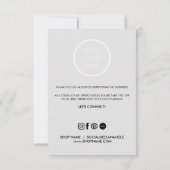 カードミニマルスモールビジネスサンキューカード サンキューカード (裏面)