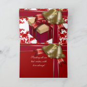 カードメリークリスマスの追加フォトレッドホワイトクリスマス シーズンカード (内部)