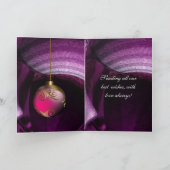 カードメリークリスマスプラムピンクボール シーズンカード (内部)