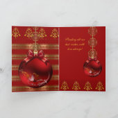 カードメリークリスマスレッド金ゴールドクリスマスボール シーズンカード (内部)