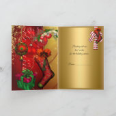 カードメリークリスマス金ゴールドレッドホワイトクリスマス シーズンカード (内部)