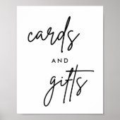 カードモダンとギフト結婚式レセプションテーブルPed ポスター (正面)