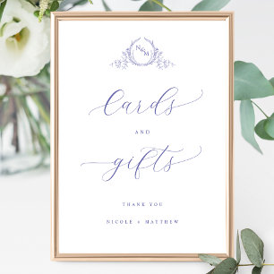 カードモノグラムのとギフトLavender結婚's Sign ポスター