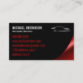 カードライバーブラックバーガンディ自動車修理賃料 名刺 (裏面)