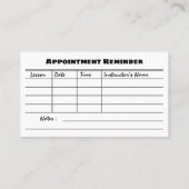 カードライビングインストラクターグレイアポイントメントカード コーリングカード (裏面)