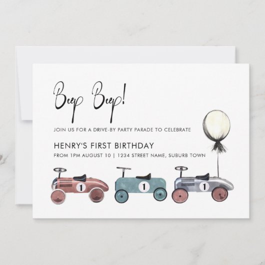 カードライブバイ誕生日パレード検疫第1パーティー 招待状 (正面)