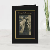 カードヴィンテージの天使の恵みの黒い金ゴールドフレーム 案内状 (正面)
