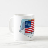 カード上の米国国旗 コーヒーマグカップ (正面左)