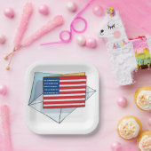 カード上の米国国旗 ペーパープレート (パーティー)