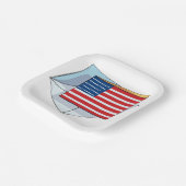 カード上の米国国旗 ペーパープレート (傾斜あり)
