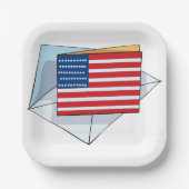 カード上の米国国旗 ペーパープレート (正面)