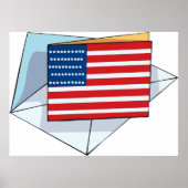 カード上の米国国旗 ポスター (正面)