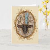 カード付きウッドラ縁どンド羊 カード (黄色い花)