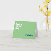 カード個人ハッピーバースデーミニマルグリーン海軍 カード (黄色い花)