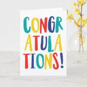 カード内空白ののカラフルおめでとう カード (黄色い花)