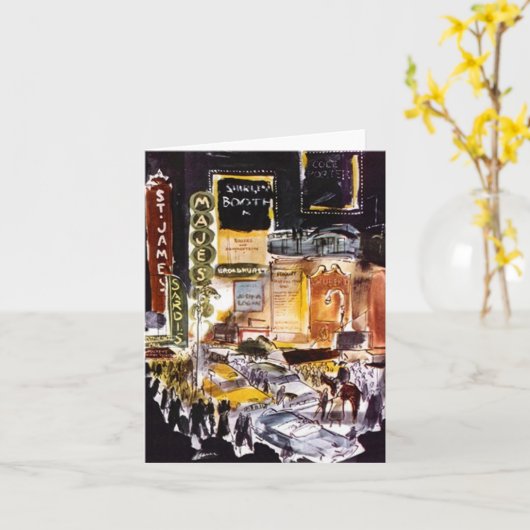 カード劇場地区のニューヨークシティNYCのブロードウェイ カード (黄色い花)