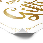 カード及びギフト結婚パーティー標識金ゴールド フォトプリント            (角)