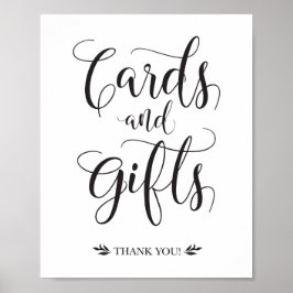 カード及びモダンギフト結婚の標識 ポスター