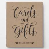 カード及び素朴ギフト結婚の標識 フォトプラーク (正面)