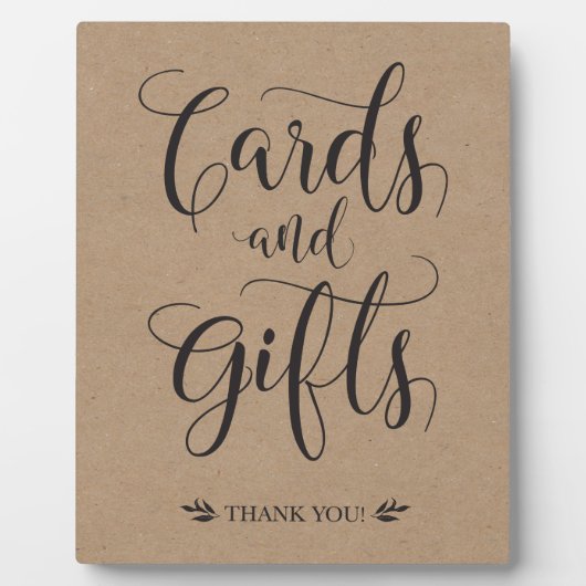 カード及び素朴ギフト結婚の標識 フォトプラーク (正面)