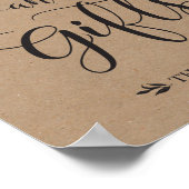 カード及び素朴ギフト結婚の標識 ポスター (角)